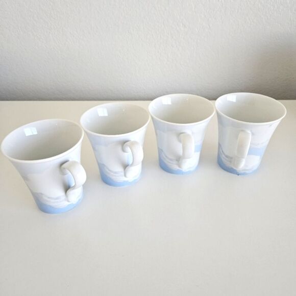 NEW (Set of 4) Nick & Nora 222 Fifth Cloud Nine 4.25" Porcelain Coffee Tea Mugs - Picture 3 of 7